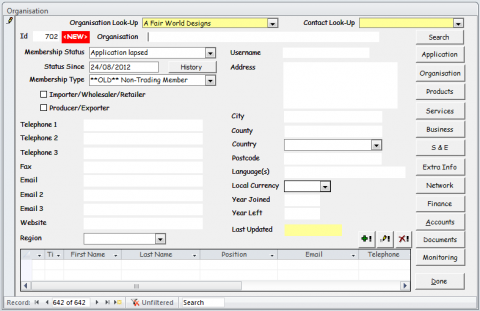 World Fair Trade Organisation (WFTO) - Membership Database